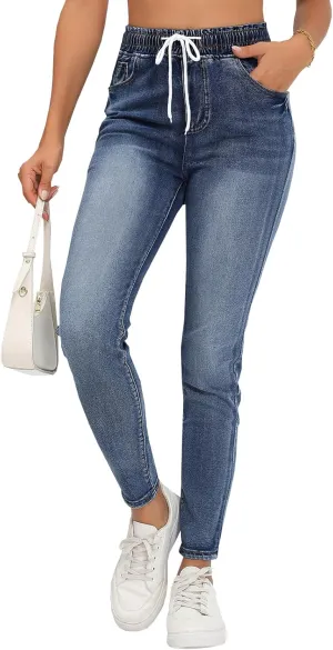 Womens Curvy High Rise Skinny Jeans Comfy Stretch Classic Jeans Pants