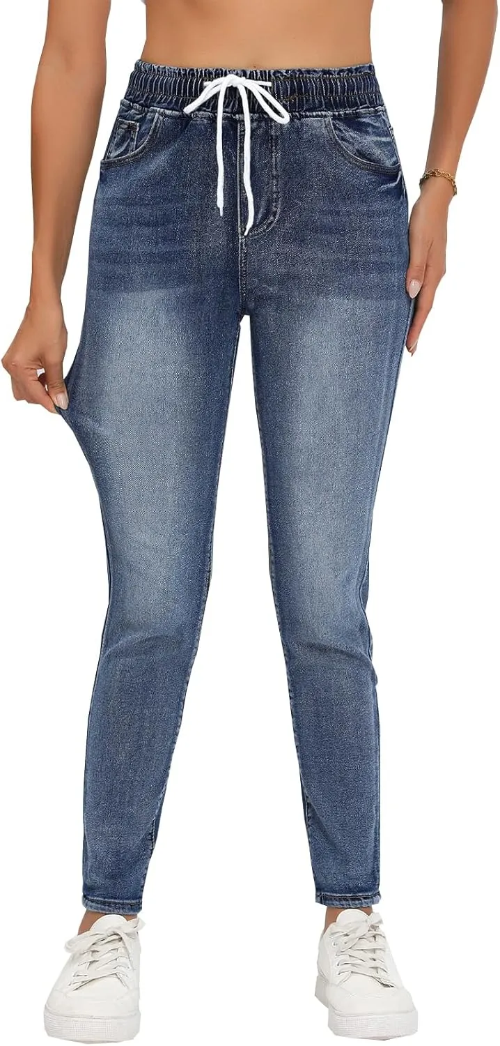 Womens Curvy High Rise Skinny Jeans Comfy Stretch Classic Jeans Pants