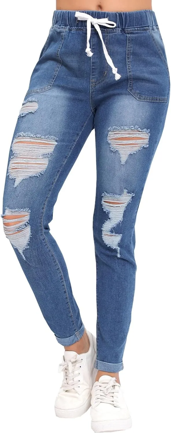 Womens Curvy High Rise Skinny Jeans Comfy Stretch Classic Jeans Pants