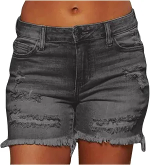 Women's Denim Shorts Distressed High Waisted Casual Summer Fashion Fit Ripped Jean Shorts High Waisted Shorts 2025