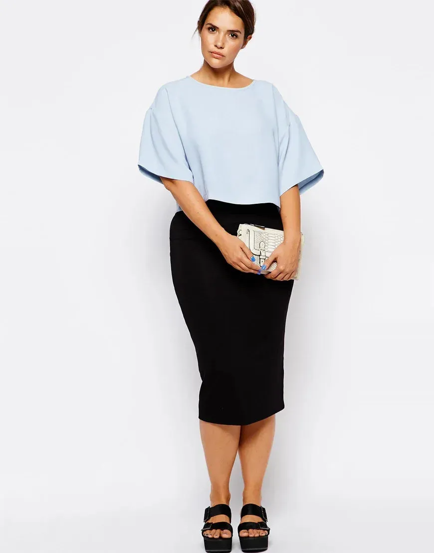 Women's Elastic Waist Fashion Designer Bodycon Midi Skirts (Plus Size)