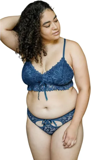 Womens Floral Ruffled Lace Trim Bralette | Comfortable Summer Swimsuit for Women