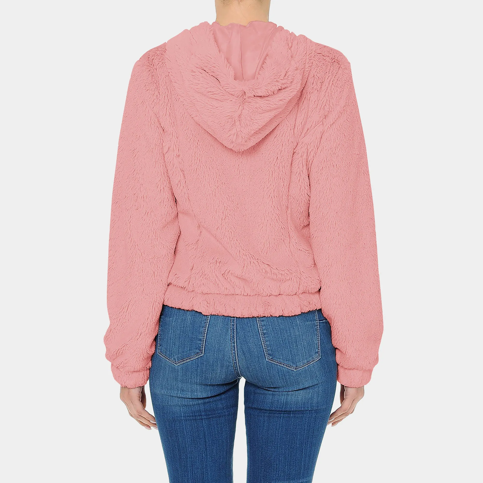 Women's Fur Zip-Up Hoodie