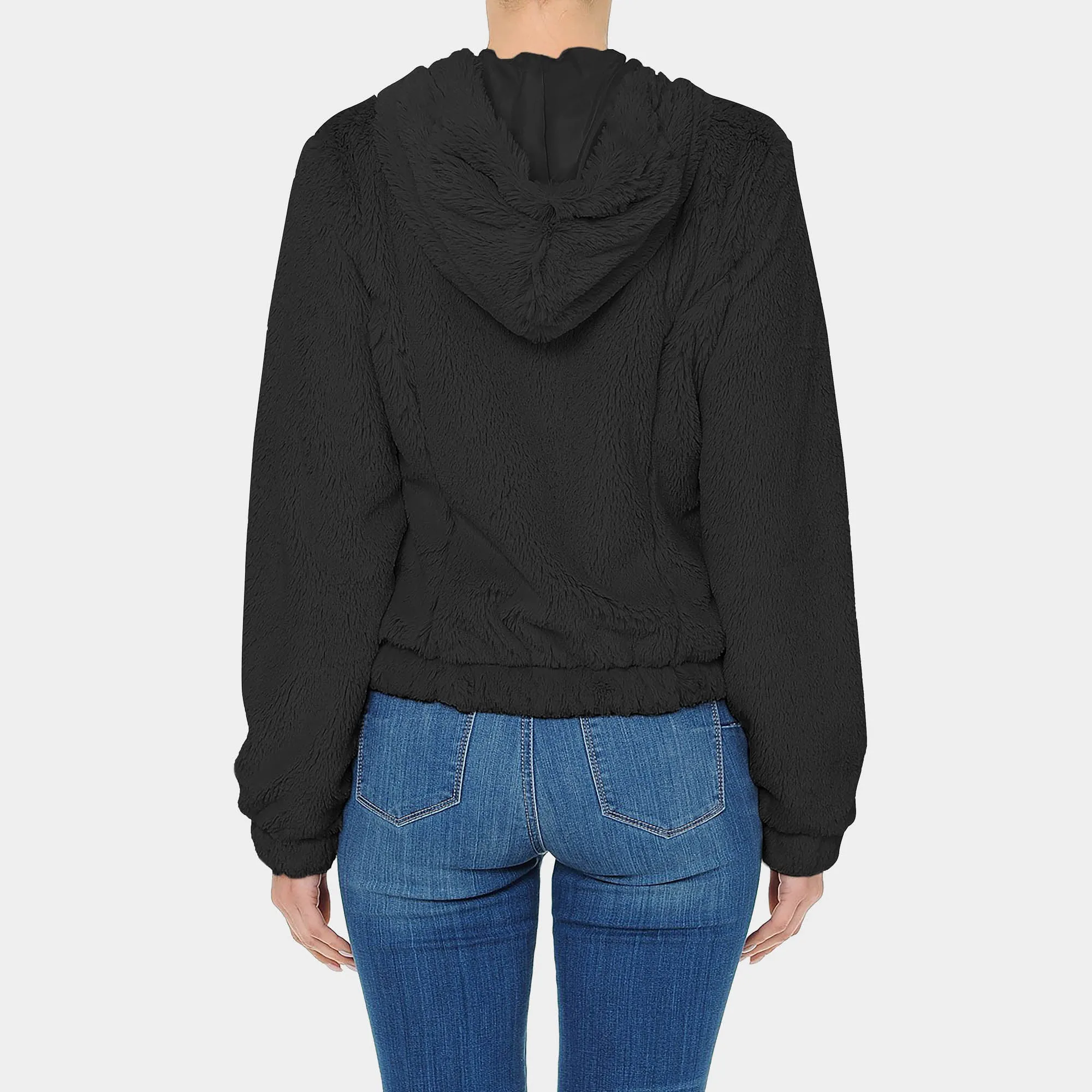 Women's Fur Zip-Up Hoodie