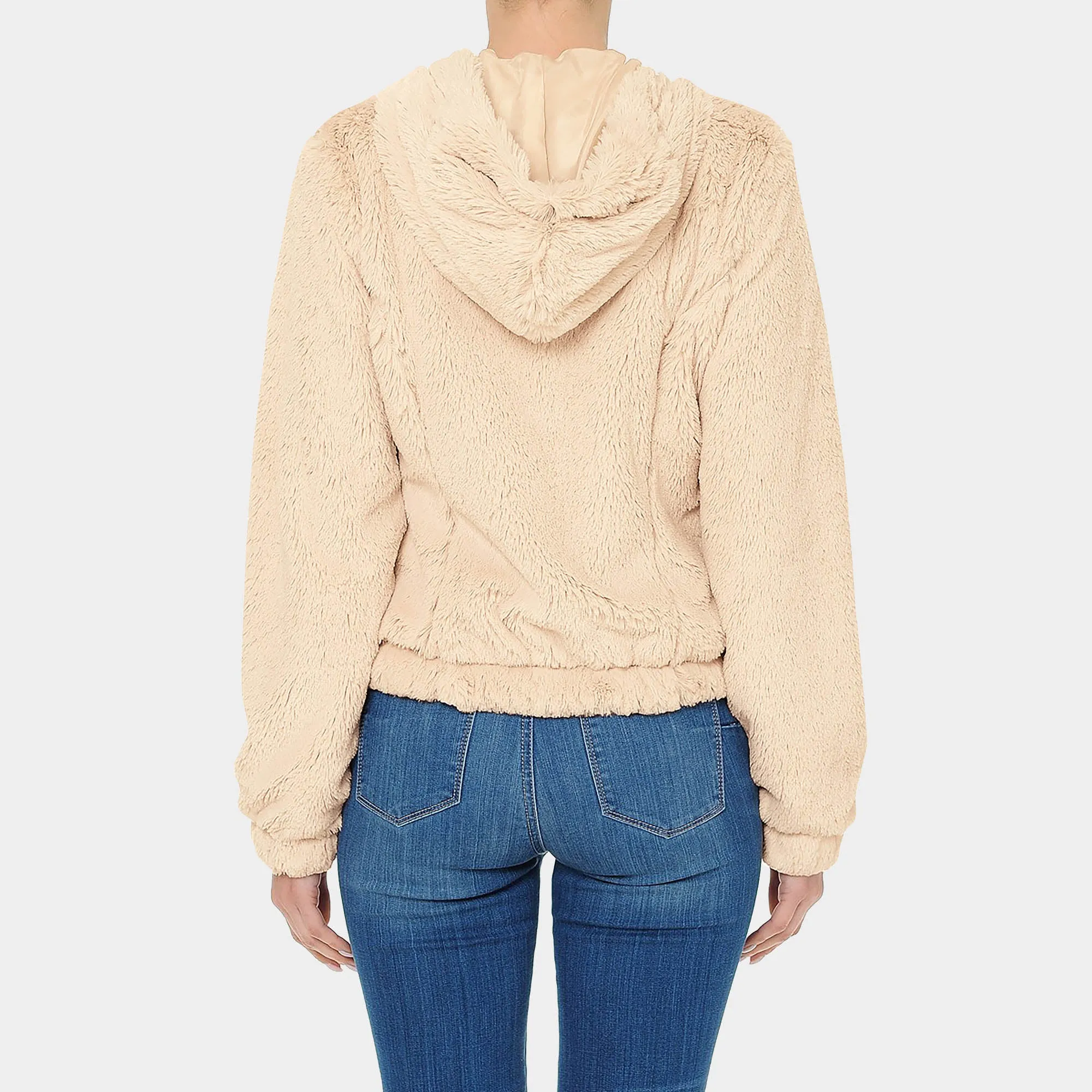 Women's Fur Zip-Up Hoodie
