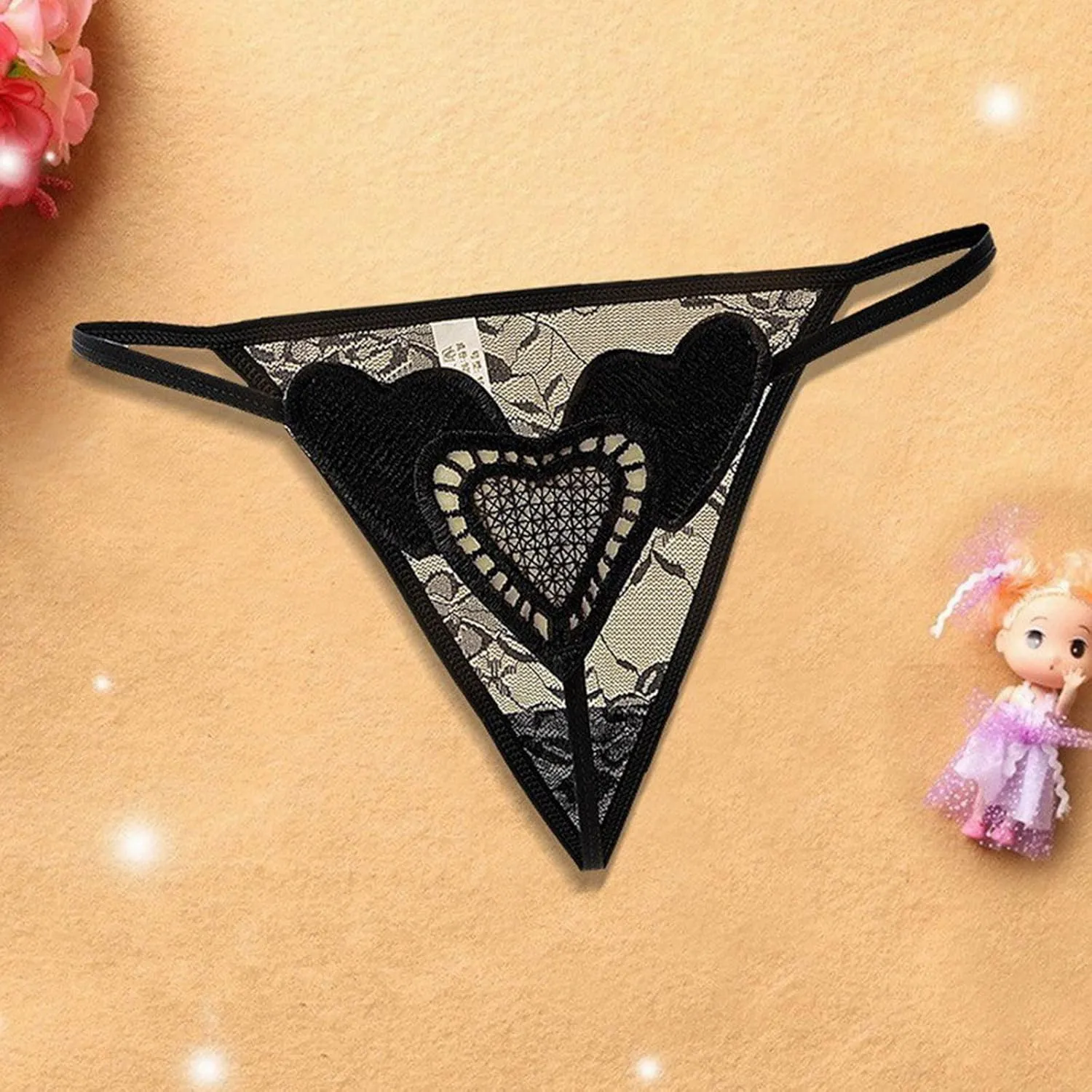 Women's G String Underwear Sheer Breathable Panties Briefs Mesh Sexy Bikini Panties Cheeky Thongs Stretch Underpants