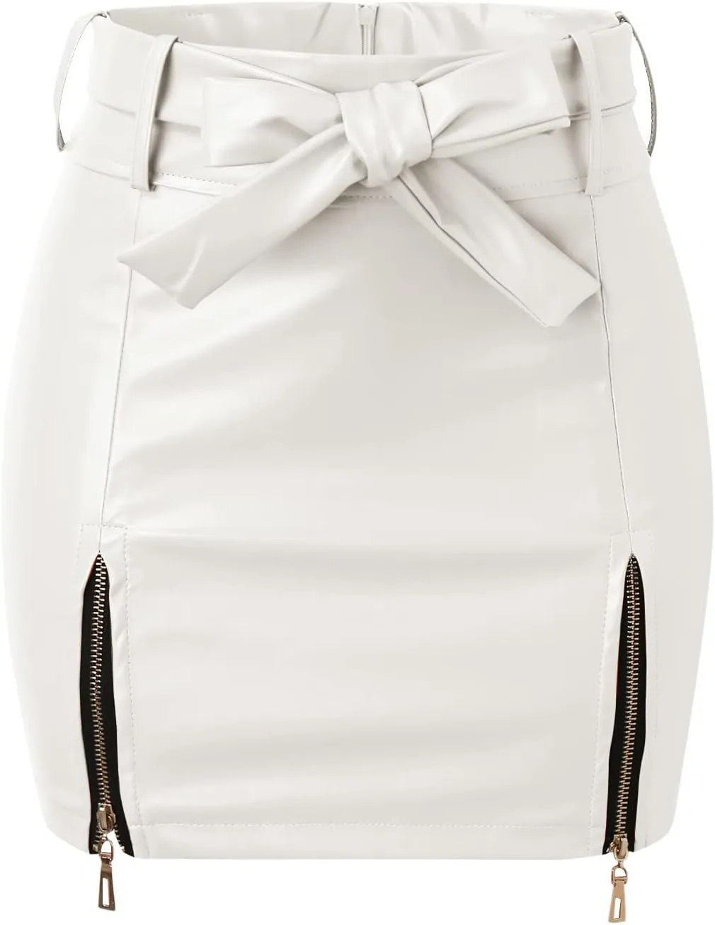 Women's High Waisted Pleated Tennis Skirt Women High Waist Hip High Slit Skirts Zipper Short Solid A Line Sexy