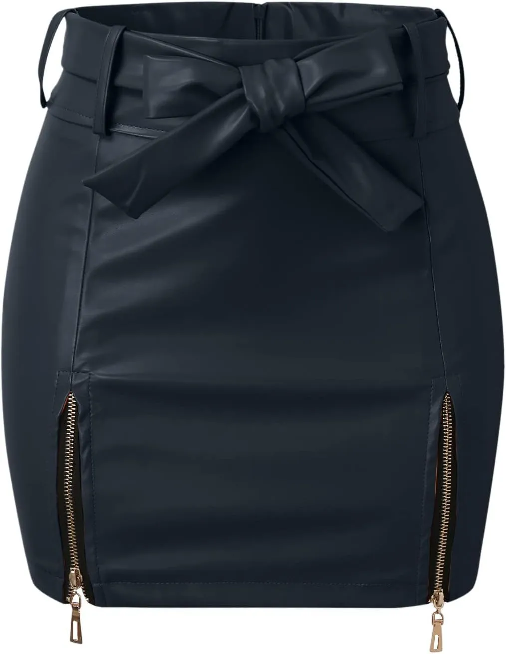 Women's High Waisted Pleated Tennis Skirt Women High Waist Hip High Slit Skirts Zipper Short Solid A Line Sexy