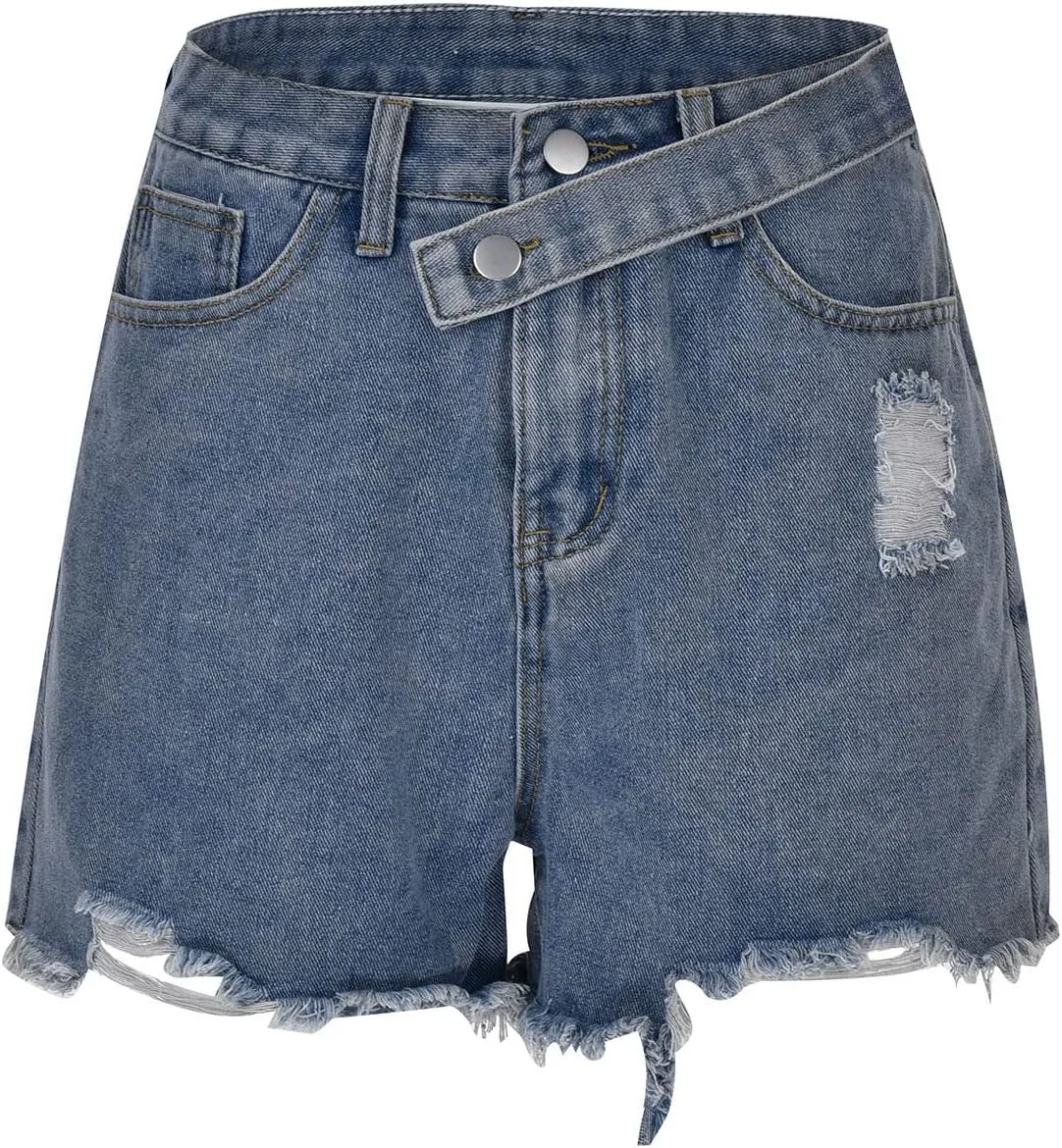 Women's High Waisted Slim Fit Chic Ripped Frayed Hem Denim Shorts Womens Workout Shorts Small
