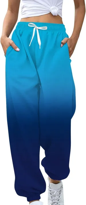 Womens High Waisted Sweatpants Pants Workout High Waisted Yoga Pants Casual Baggy Fleece High Waisted Joggers Pants