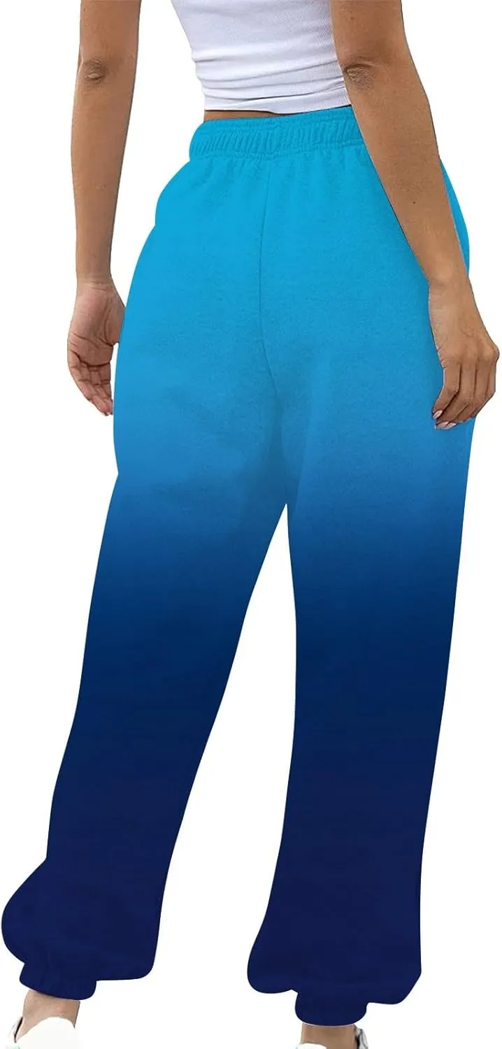 Womens High Waisted Sweatpants Pants Workout High Waisted Yoga Pants Casual Baggy Fleece High Waisted Joggers Pants