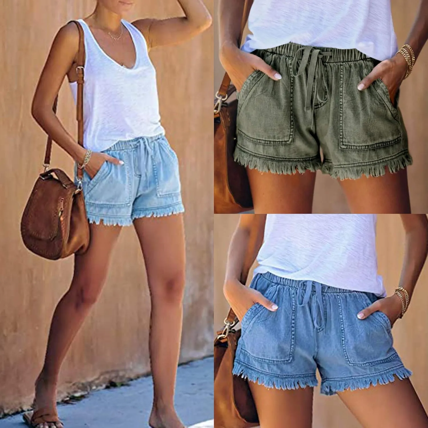 Womens Jean Shorts rendy High Waisted Denim Shorts Summer Clothes Y2K Cute Fashion Outfits