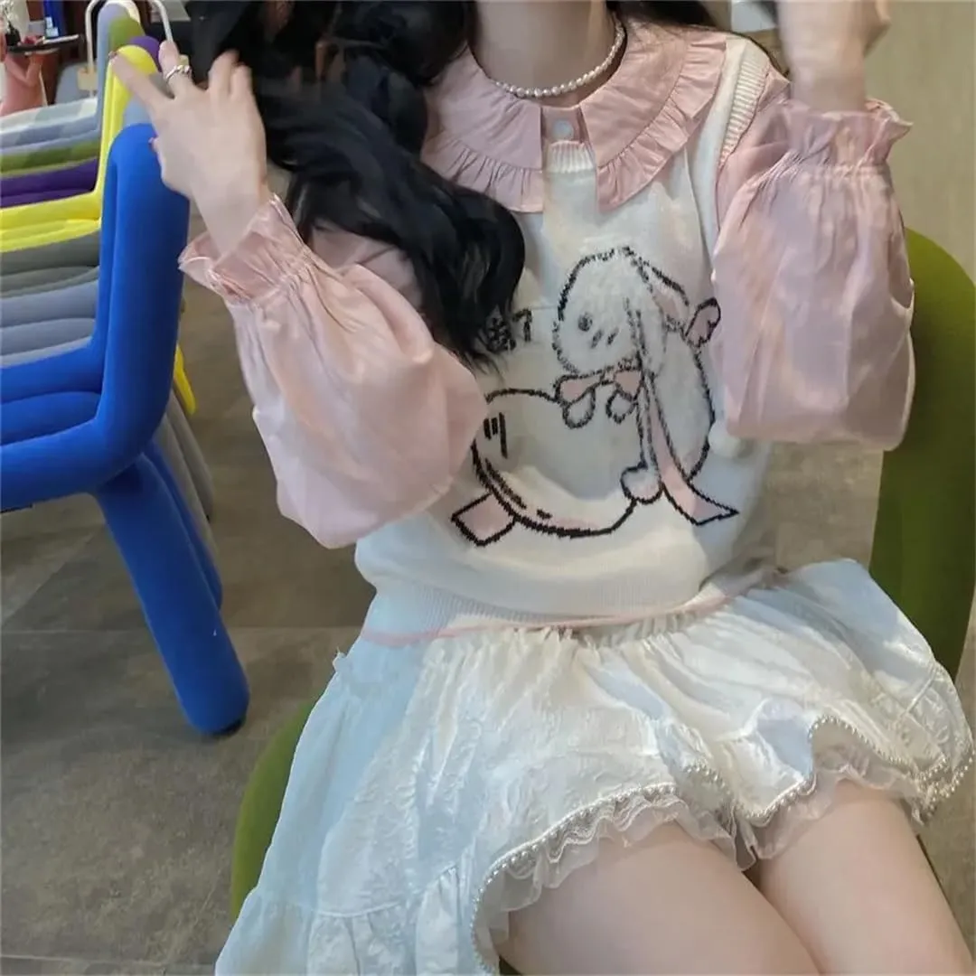 Women's Lace Mini Skirt Summer Fairy Skirt Korean Style Pleated Cake Skirt