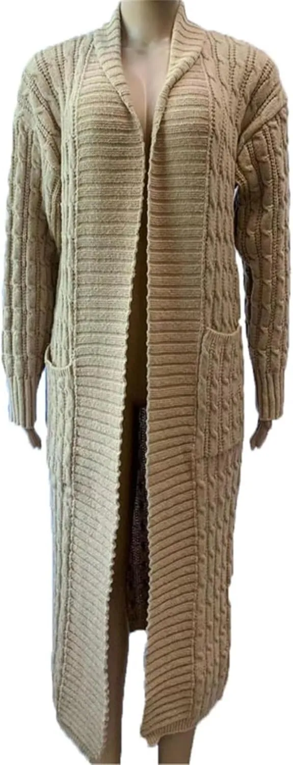 Womens Long Cardigan Sweaters Women Long Sleeve Open Front Knit Long Cardigan Oversized Open Front Chunky Cardigans
