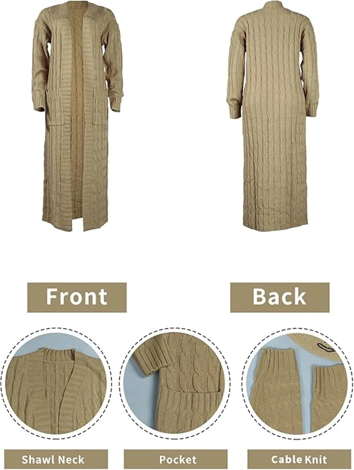 Womens Long Cardigan Sweaters Women Long Sleeve Open Front Knit Long Cardigan Oversized Open Front Chunky Cardigans