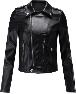 Women's Motorcycle Black Genuine Sheepskin Biker Leather Jacket Lapel Collar Punk Moto Retro Design Riding Streetwear Coat