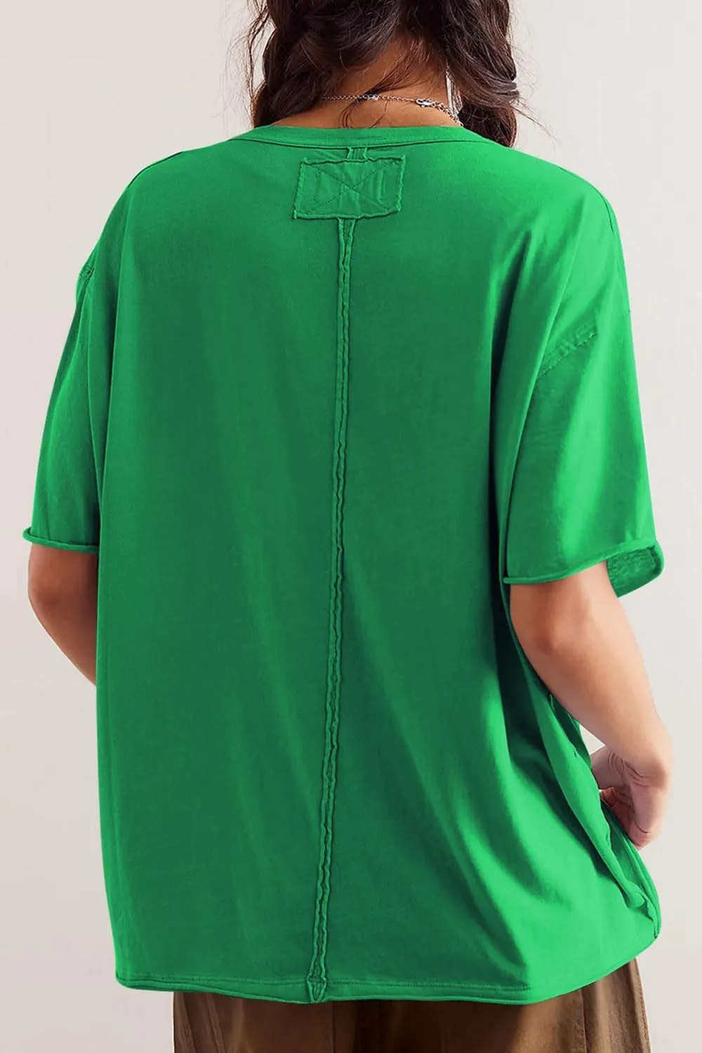 Womens Oversized T Shirts Loose Fit V Neck Short Sleeve Tops Summer Casual Blouse Trendy 2025 Basic Tee