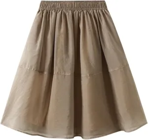 Women's Pleated Skater Skirt Basic Casual High Waisted Ruffles Flared Mini Skirts Summer A-Line Cute Swing Short Skirts