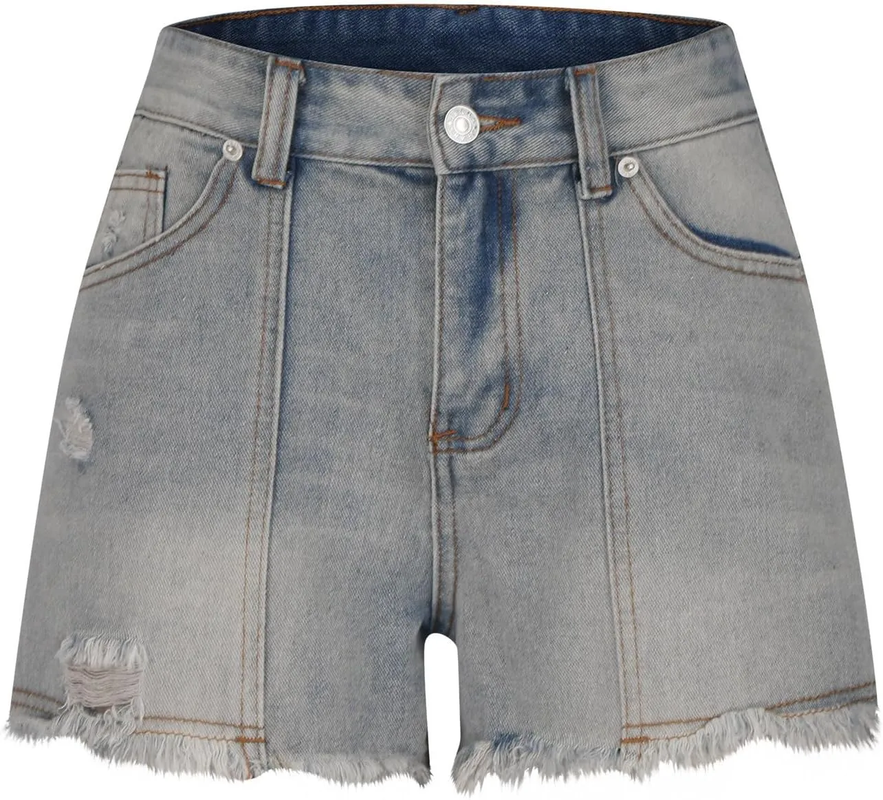 Women's Ripped Jeans High Waist Stretch Skinny Jean Distressed Denim Frayed Hem Casual Summer Jeans Shorts for Women