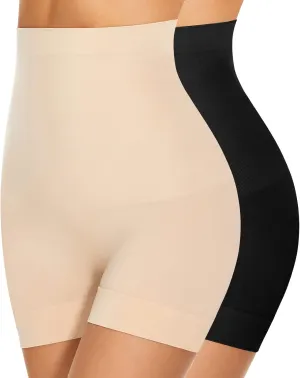 Womens Seamless Shaping Boyshorts Panties, High Waisted Shapewear for Women Tummy Control Shorts for Under Dresses