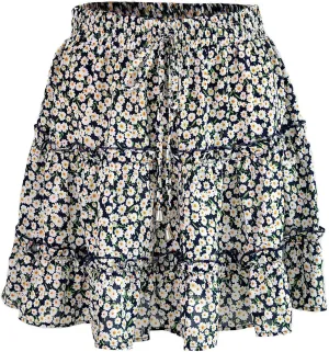 Women's Shirt 2025 Summer High Waisted Solid Tiered Pleated Athletic Golf Tennis Mini Skater Skirts, S-XL