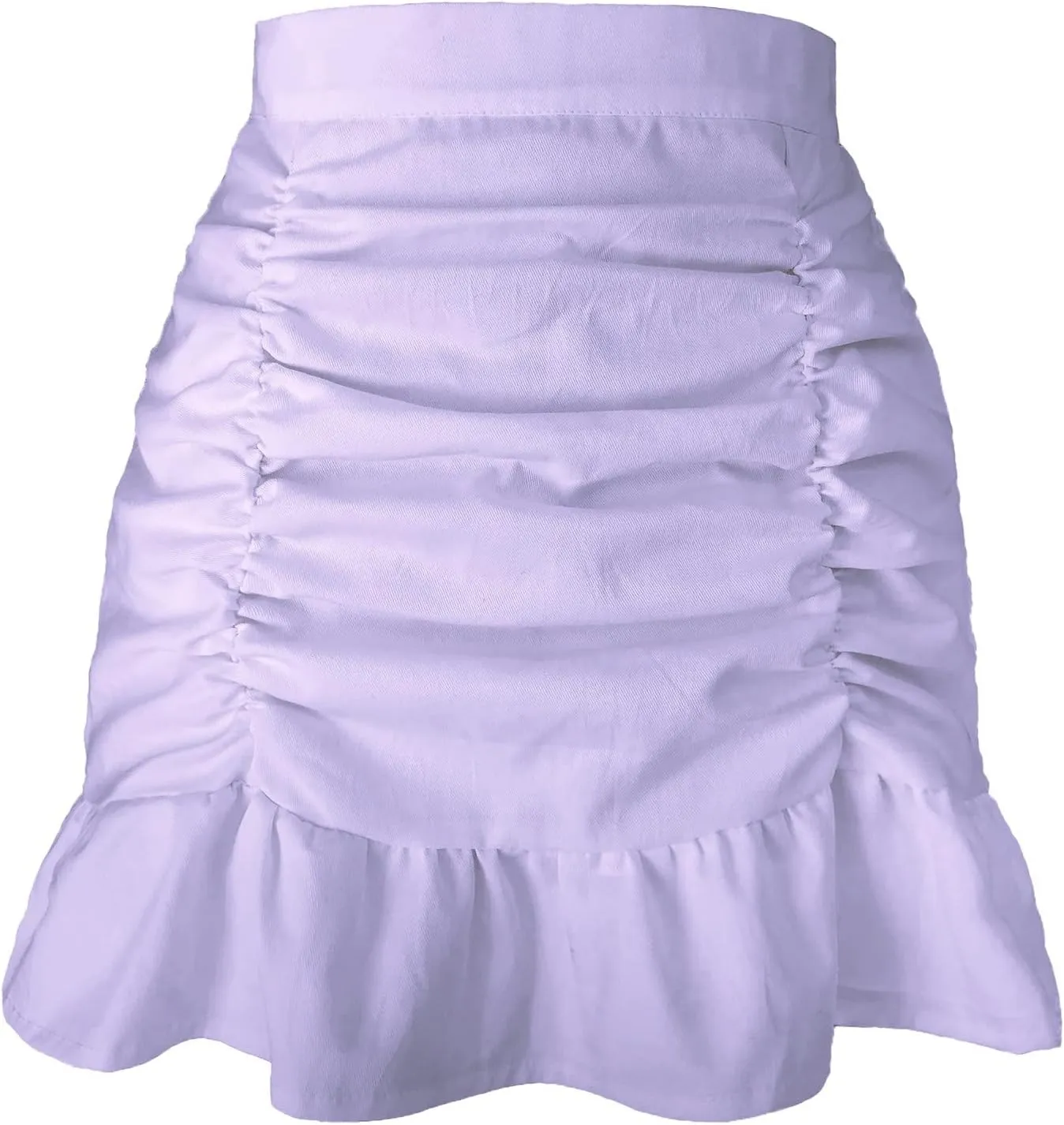 Women's Short Mini Skirts Solid Pleated Ruffle Skirt High Waist Hip Wrap Pleated Skirts for Women Spring Dresses