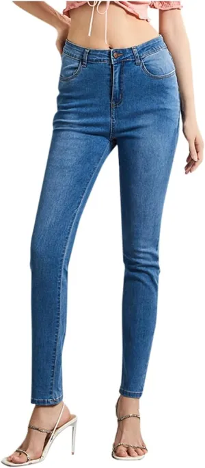 Womens Skinny Jeans Stretch Slim Fit Denim Ladies' Jeans Slim Fit High Waist High Stretch Small Leg Pants Plus
