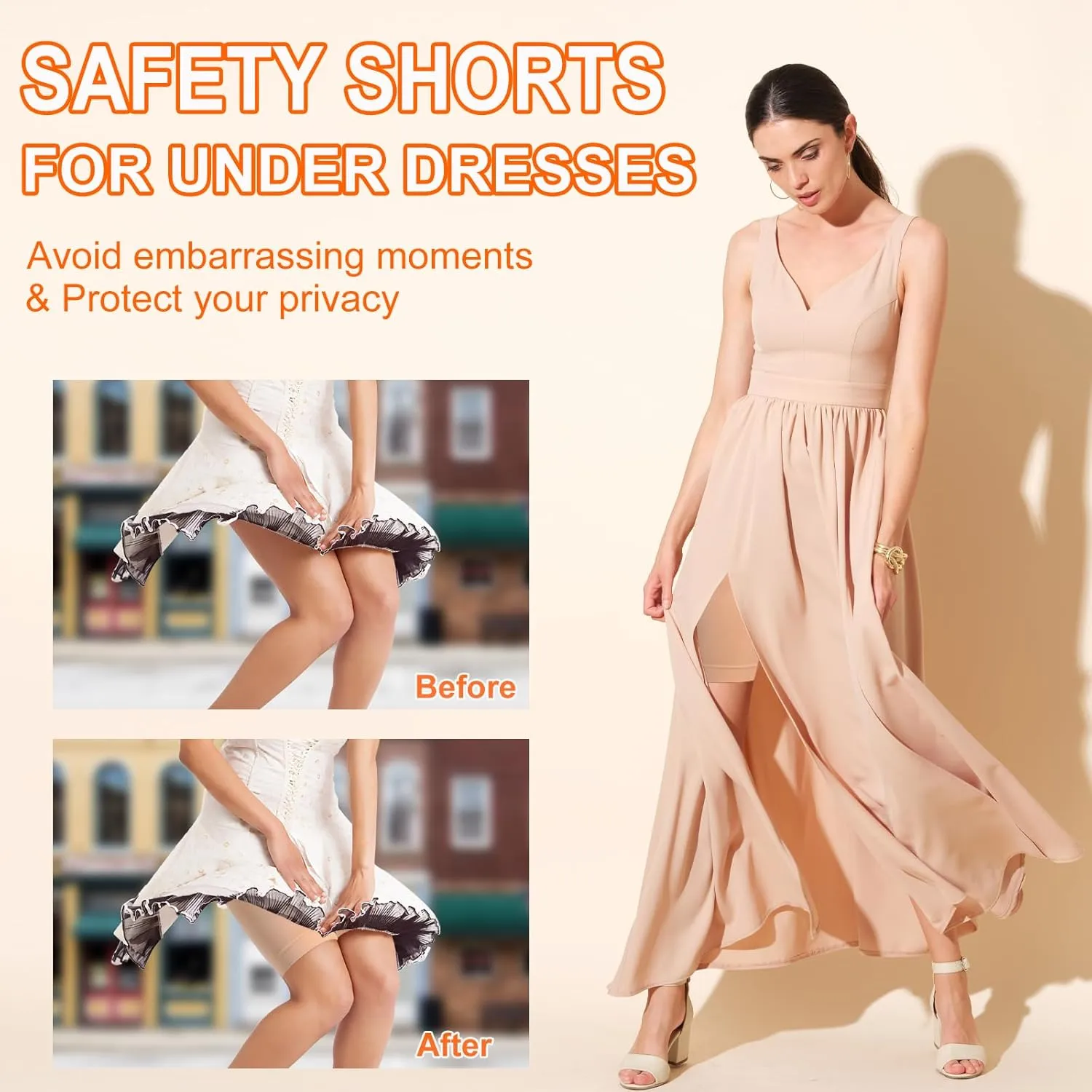 Women's Slip Shorts for Under Dresses Anti Chafing High Waisted Seamless Smooth Safety Shorts