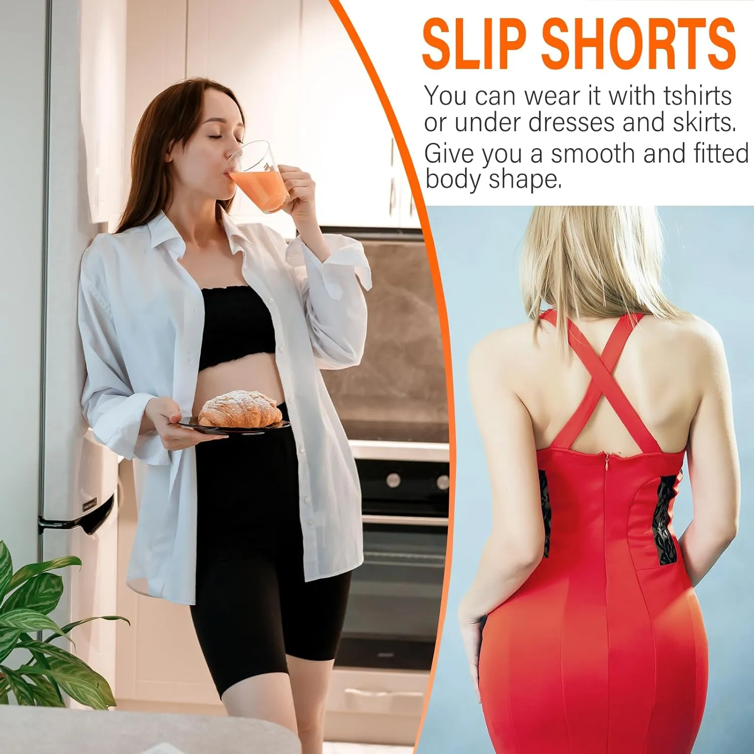 Women's Slip Shorts for Under Dresses Anti Chafing High Waisted Seamless Smooth Safety Shorts