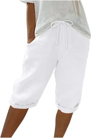 Womens Solid Color Shorts Casual Drawstring Shorts Summer Trendy Shorts Going Out Shorts Fashion Shorts for 2024