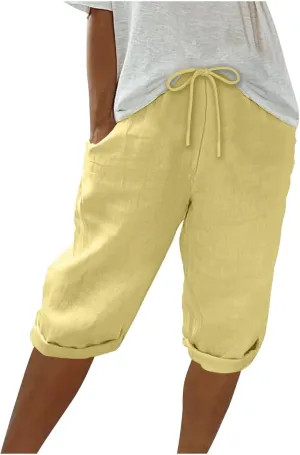 Womens Solid Color Shorts Casual Drawstring Shorts Summer Trendy Shorts Going Out Shorts Fashion Shorts for 2024