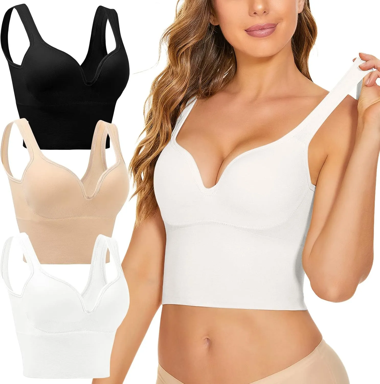 Womens Straps High Impact Sports Bras for Women Large Bust Sports Bra Full Support Training Sporty Supportive Running