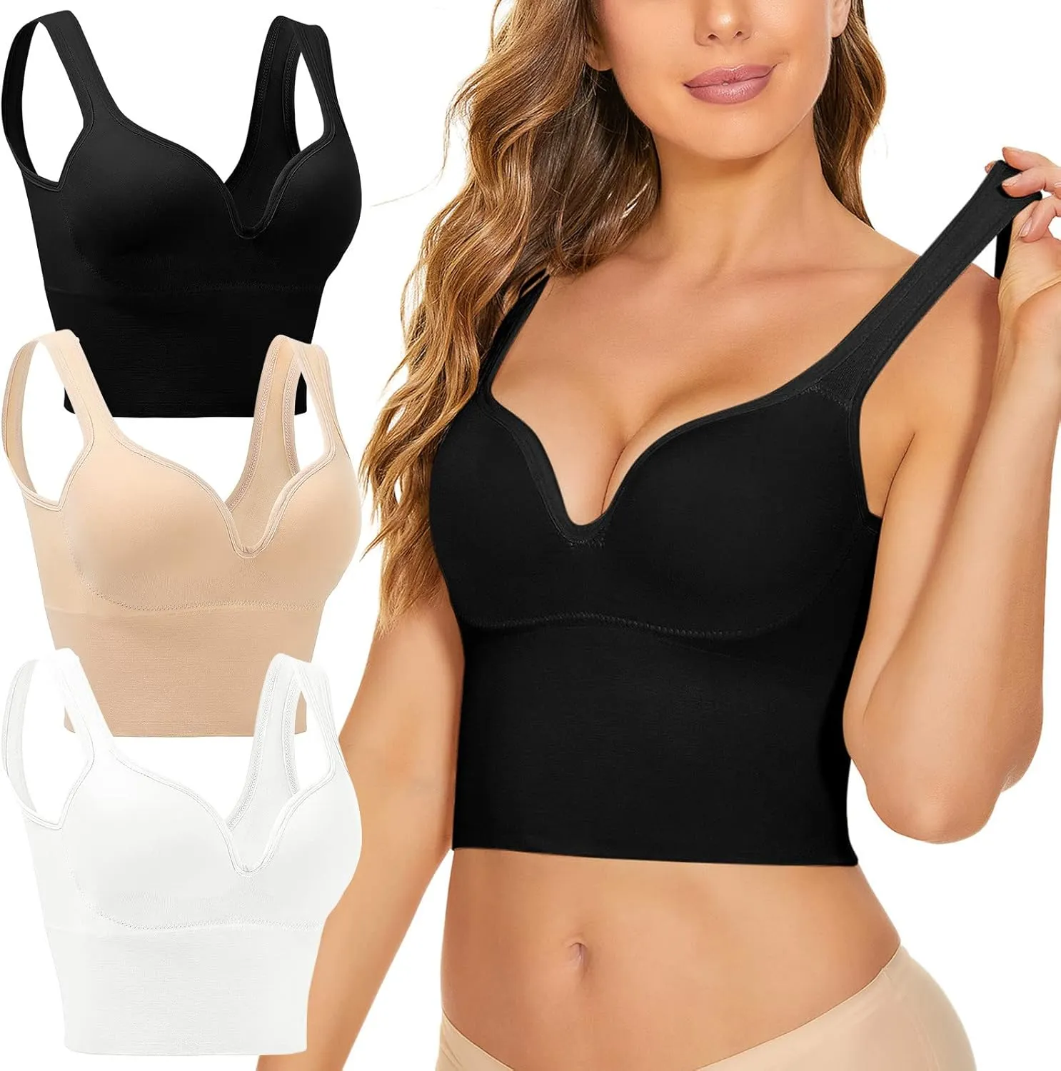 Womens Straps High Impact Sports Bras for Women Large Bust Sports Bra Full Support Training Sporty Supportive Running