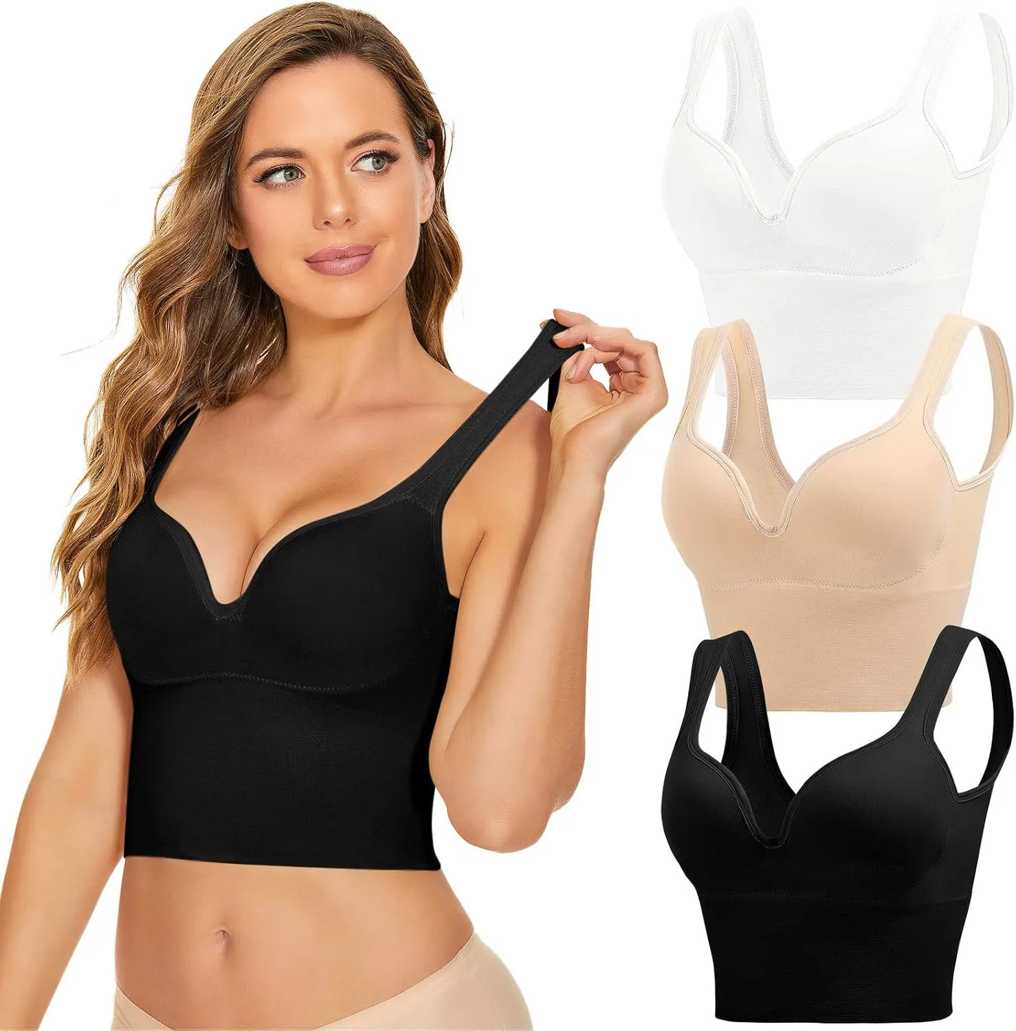 Womens Straps High Impact Sports Bras for Women Large Bust Sports Bra Full Support Training Sporty Supportive Running