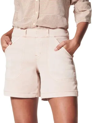 Women's Stretch Twill Shorts High Waist Stretch Baggy Summer Casual Cargo Shorts with Pockets Lightweight Relaxed Fit Pants