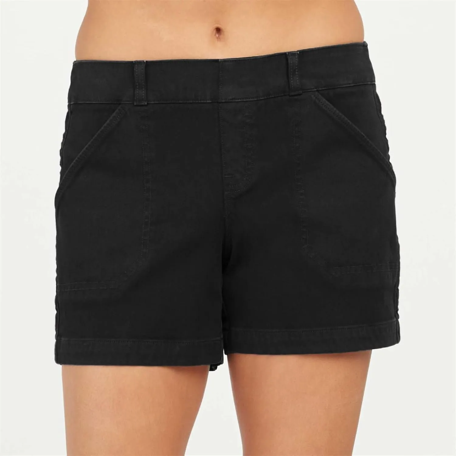 Women's Stretch Twill Shorts High Waist Stretch Baggy Summer Casual Cargo Shorts with Pockets Lightweight Relaxed Fit Pants