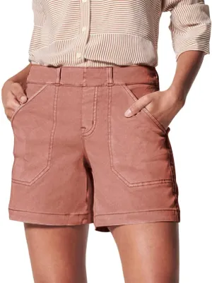 Women's Stretch Twill Shorts High Waist Stretch Baggy Summer Casual Cargo Shorts with Pockets Lightweight Relaxed Fit Pants