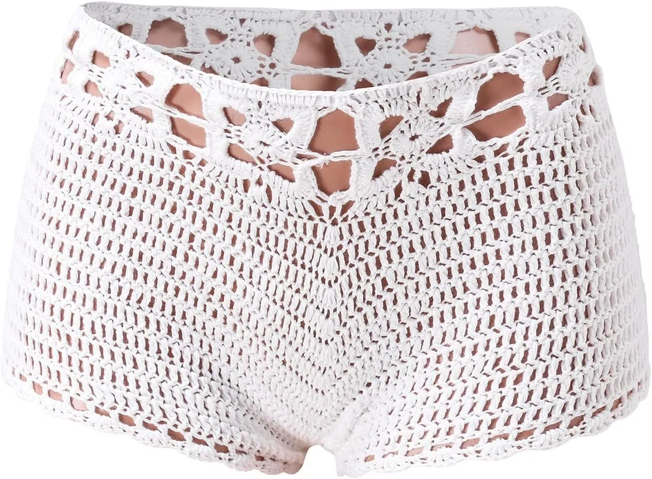 Women's Summer Beach Shorts Knit Skinny Casual Shorts Crochet Hollow Sexy Fashion Lightweight Comfy Cotton Shorts