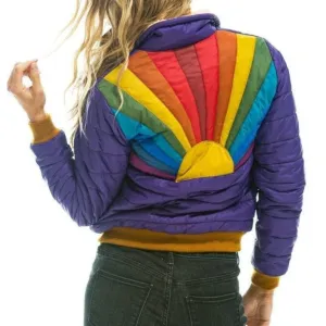 Women's Vintage Rainbow Sunburst Jacket - Purple