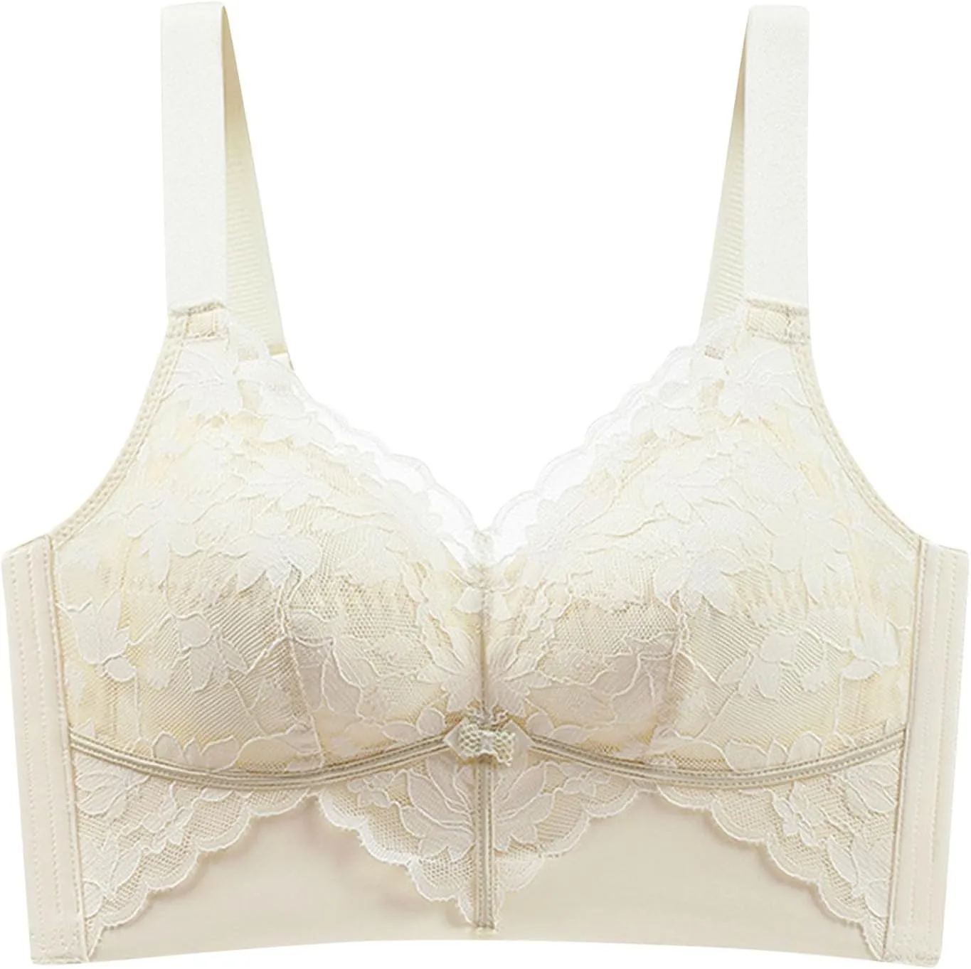 Women's Wirefree Bra Comfortable Push Up Bras Stretchable Straps Bra Full Support Lace Unlined Underwire Bra