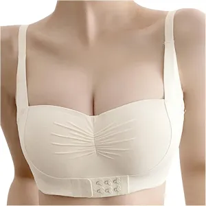 Women's Wirefree Bra Comfortable Push Up Bras Stretchable Straps Bra Full Support Lace Unlined Underwire Bra