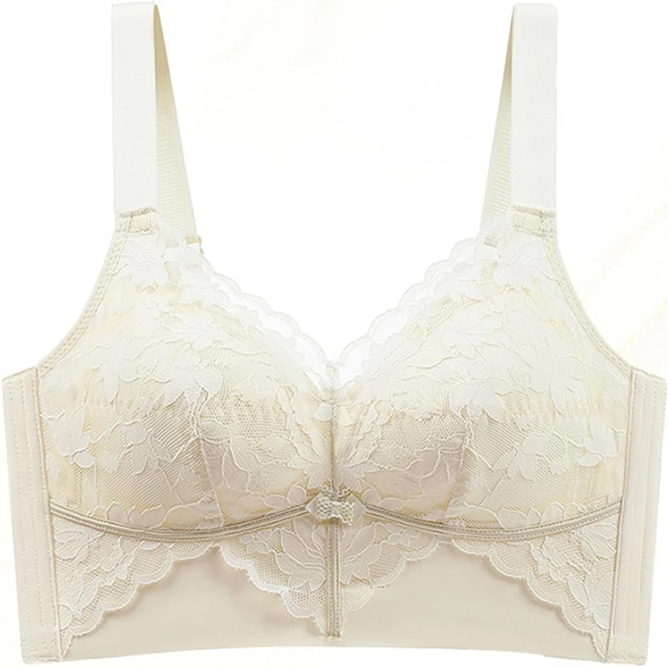 Women's Wirefree Bra Comfortable Push Up Bras Stretchable Straps Bra Full Support Lace Unlined Underwire Bra