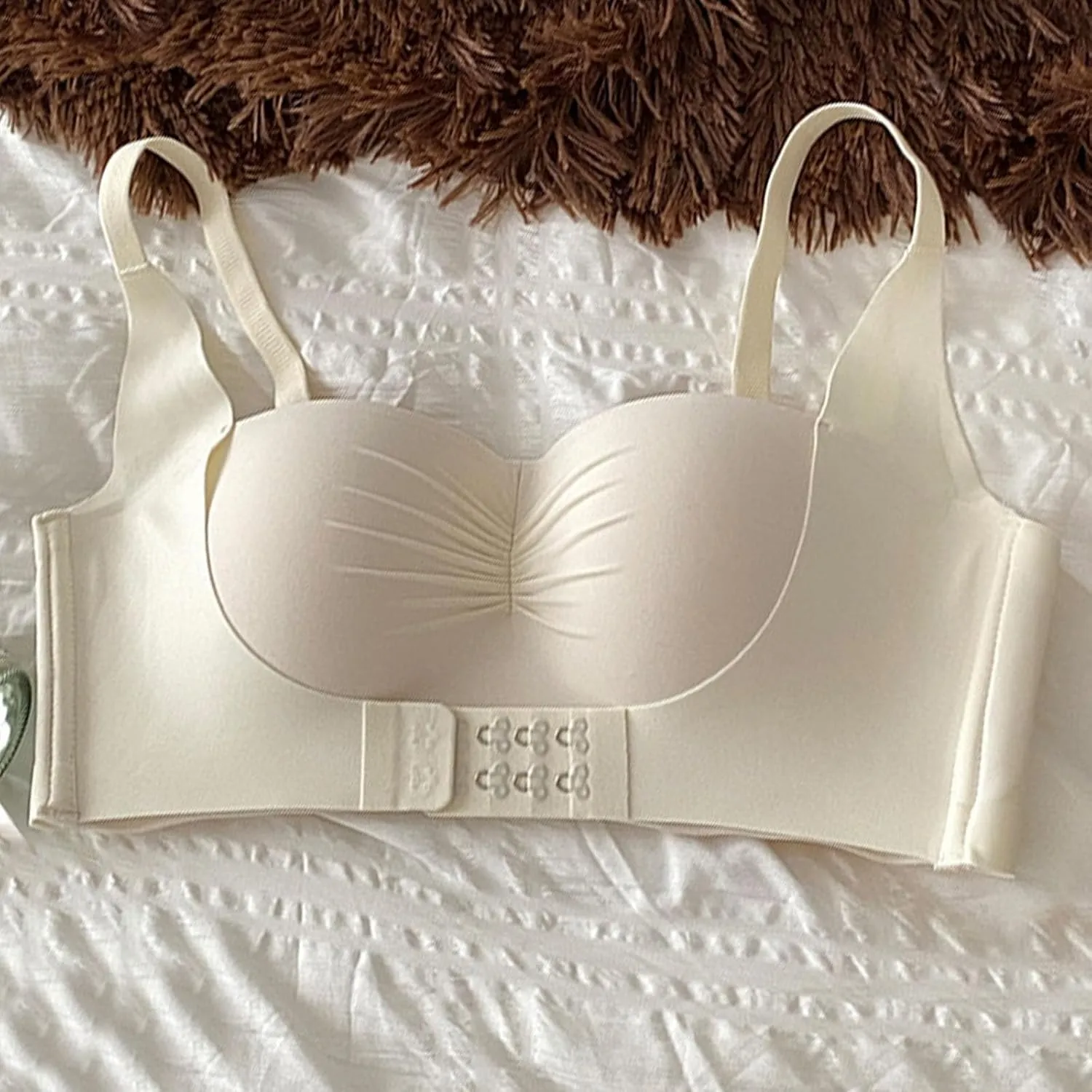 Women's Wirefree Bra Comfortable Push Up Bras Stretchable Straps Bra Full Support Lace Unlined Underwire Bra