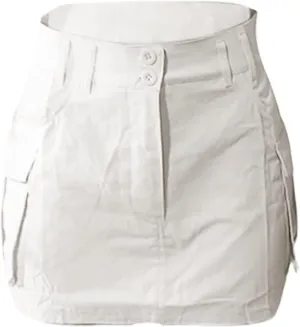 Womens Y2K Long Skirt Womens Cargo Mini Skirts, High Waist Short Jean Skirt Beach A Line Dress Skirts for Women