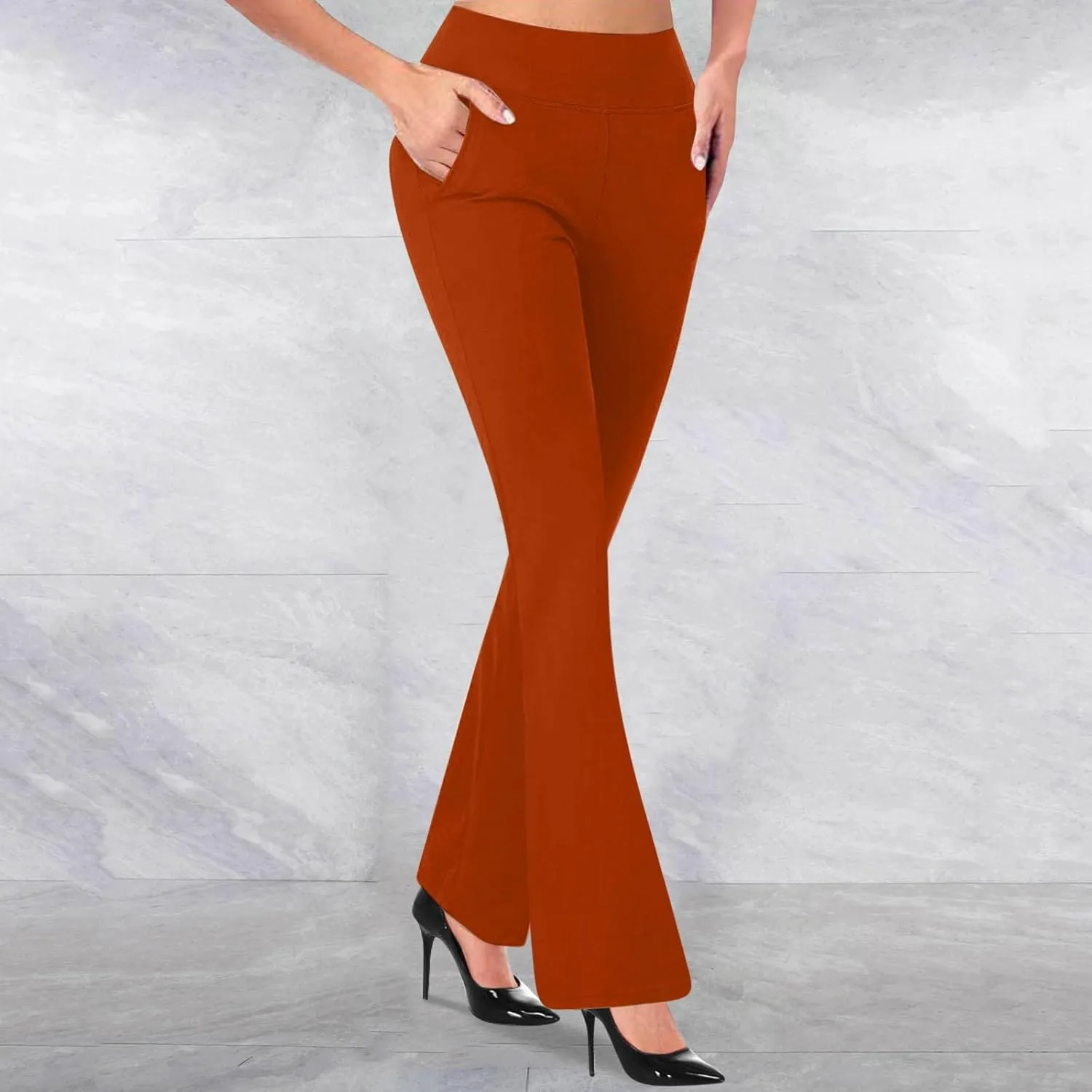 Women's Yoga Dress Pants Bootcut Work Slacks Stretch Office Pants Straight Leg Trouser Stretchy Office Casual Pants