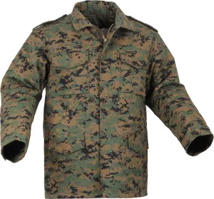 Woodland Digital Camo - Tactical M-65 Field Jacket Army Coat M1965 - Poly/Cotton with Liner