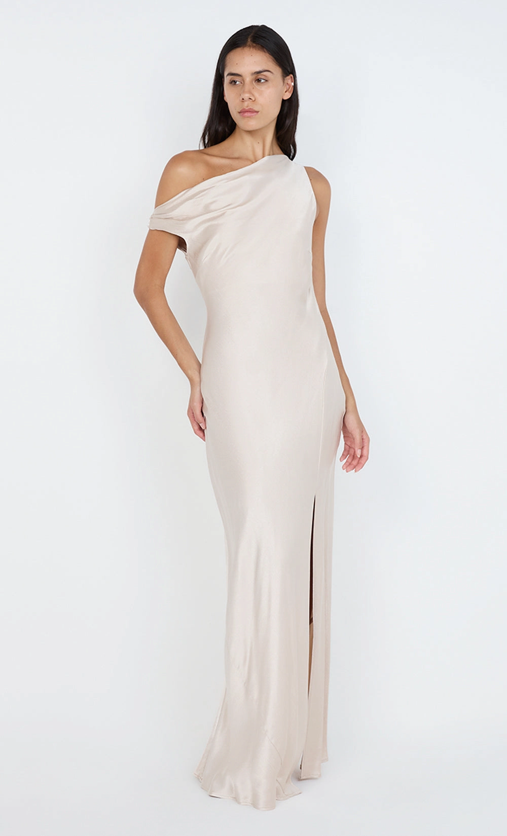 SOL ASYM DRESS - SAND Flowing Texture