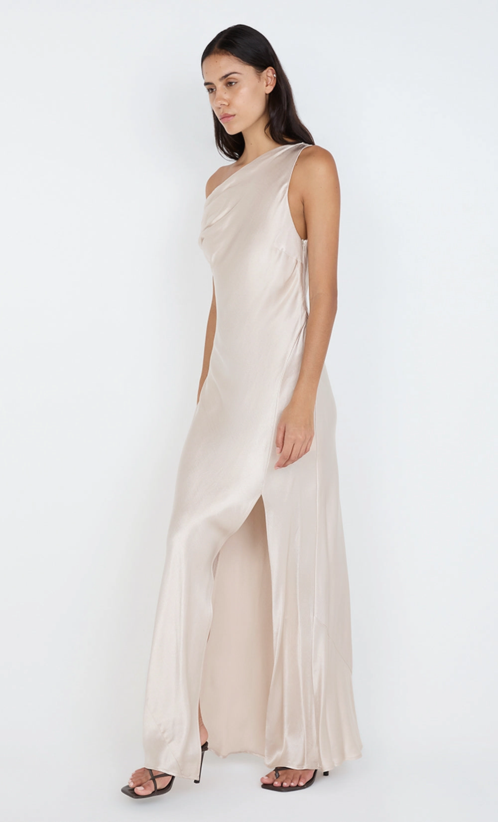 Side Slit SOL ASYM DRESS - SAND