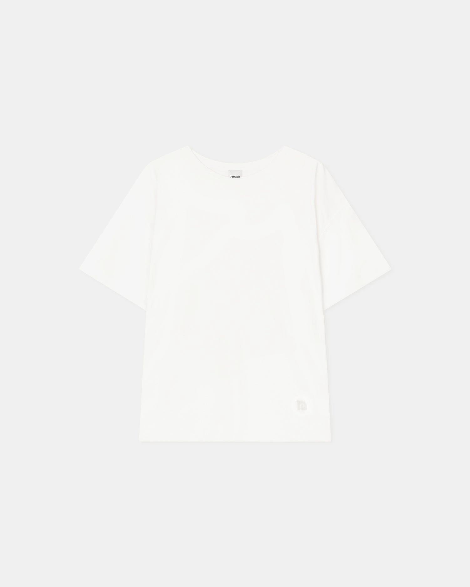 LayeredNeckline Wren - Embroidered Cotton-Jersey T-Shirt - Off White