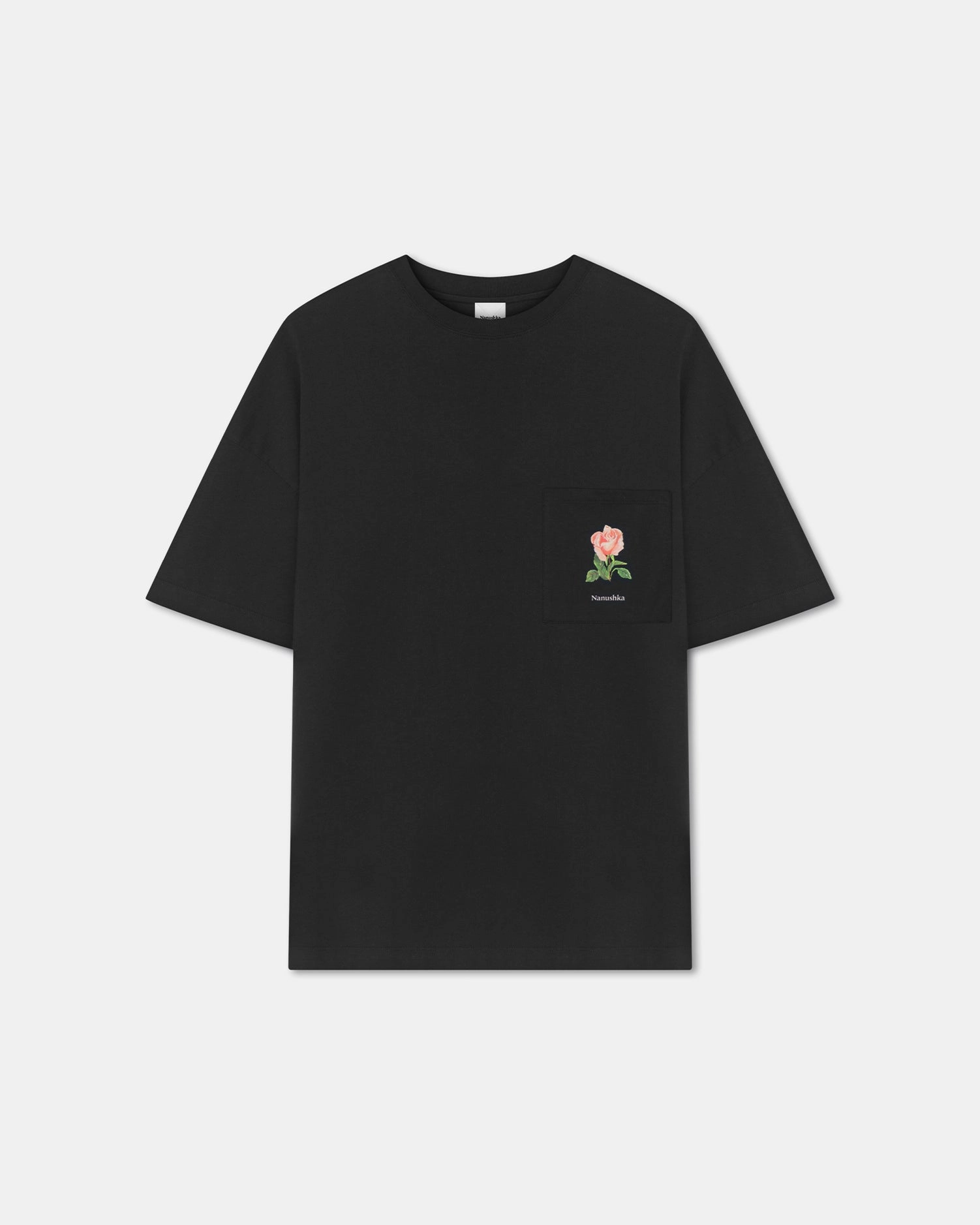 Wren - Printed Cotton-Jersey T-Shirt - Black/Roses SoftFeel Fabric SoftInteriorLining